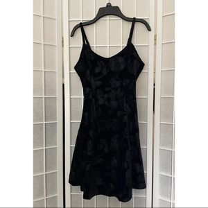 Velvet Black Dress A-Line Size M